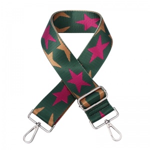 SILVER HARDWARE Bag Strap - Stars Green